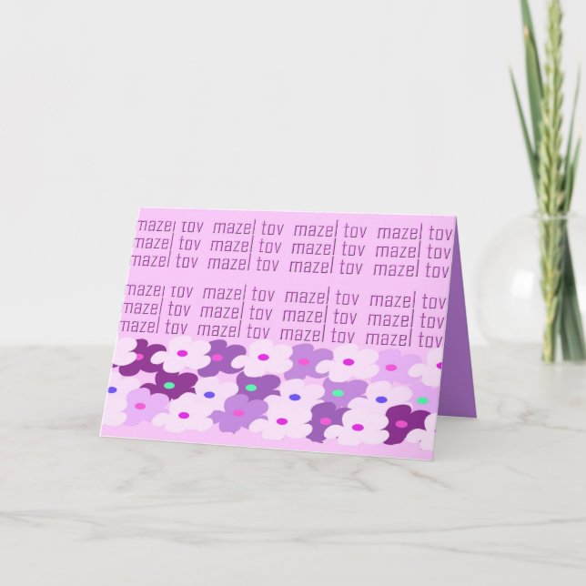 Carte Mazel Tov (fleurs) (Devant)