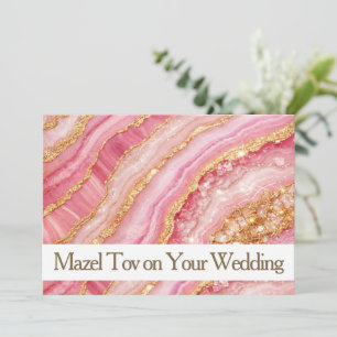 Carte Mazel Tov pour mariage, Pink Gold Agate, Lux