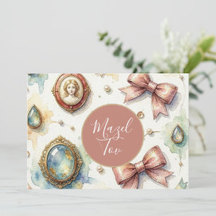 Carte Mazel Tov, Rose Chic Or, Esthétique Broche