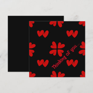 Carte Mazipoodles Cœurs Rouges Sur Fond Noir Pensant À V