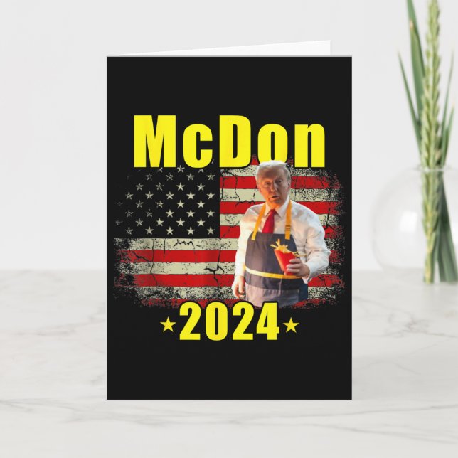 Carte Mcdon 2024 Drôle Donald Trump Frites Cuisine F (Devant)