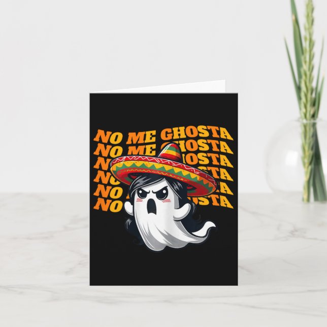 Carte Me Ghosta Funny Mexicaine Halloween Fantôme Femmes (Devant)
