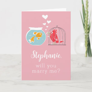 Carte Me Marierez-Vous Une Proposition De Poisson D'Or D