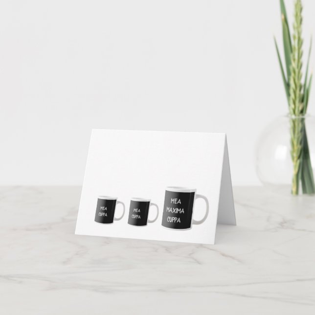 Carte Mea Cuppa Amusant Traditionnel Catholique Latin (Devant)