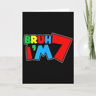 Carte Mec j'ai 7 ans C'est mon 7ème anniversaire Sept 7a