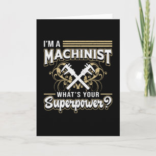 Carte Mécanicien Tourneur CNC Superpouvoir Cadeau