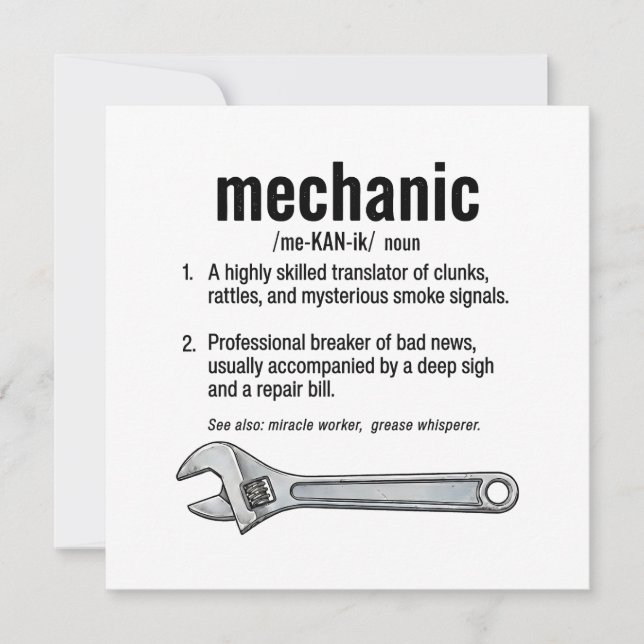 Carte Mechanic Definition  (Devant)