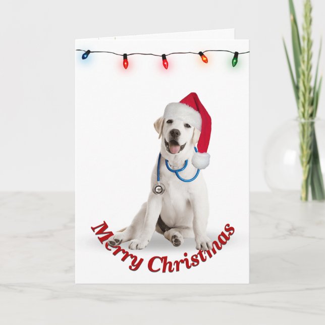 Carte Médecin Labrador Retriever de Noël  (Devant)