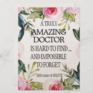 Carte Médecin Laissant Merci cadeau Adieu appréciation