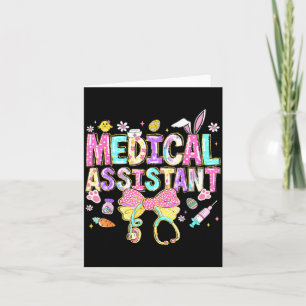 Carte Médical Istant Jour de Pâques Mignon Coquette