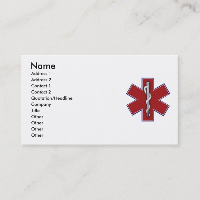Carte Médicale de profil (Devant)