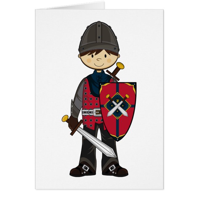 Carte médiévale mignonne de chevalier (Devant)