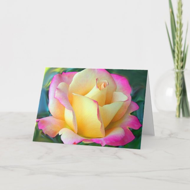 Carte Méditation Sur Un Rose (Devant)