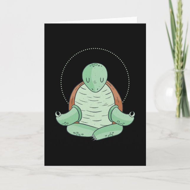 Carte Méditation Zen Yoga Turtle Omm Cadeau (Devant)