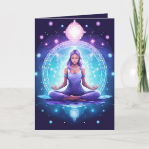 Carte Méditer des cristaux de yoga Amethyst Lotus Annive