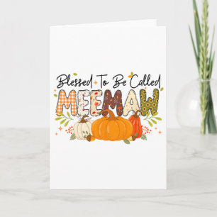 Carte Meemaw bénie Citrouille Automne Thanksgiving Mo
