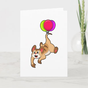Carte Meerkat avec ballon