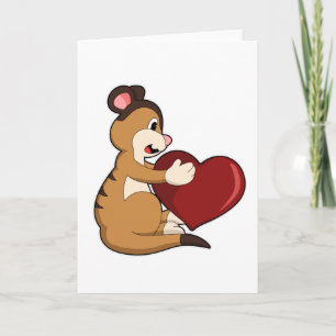 Carte Meerkat avec coeur