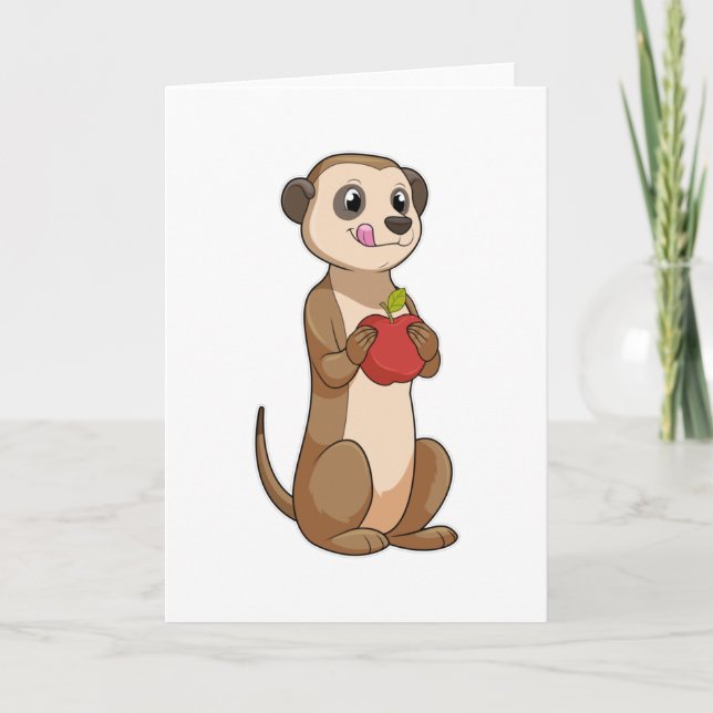 Carte Meerkat avec pomme (Devant)