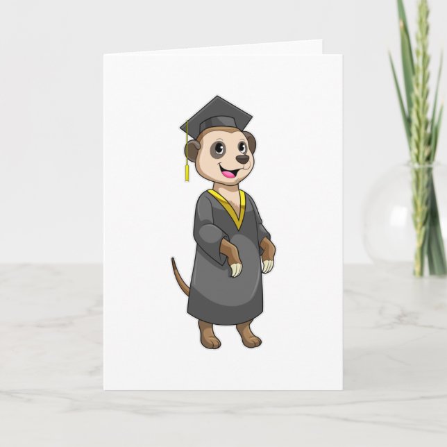 Carte Meerkat comme étudiant avec diplôme (Devant)