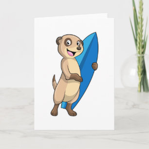 Carte Meerkat comme surfeur avec Surfer