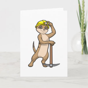 Carte Meerkat en tant que mineur avec Pickaxe