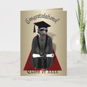 Carte Meerkat Graduate avec gris et noir