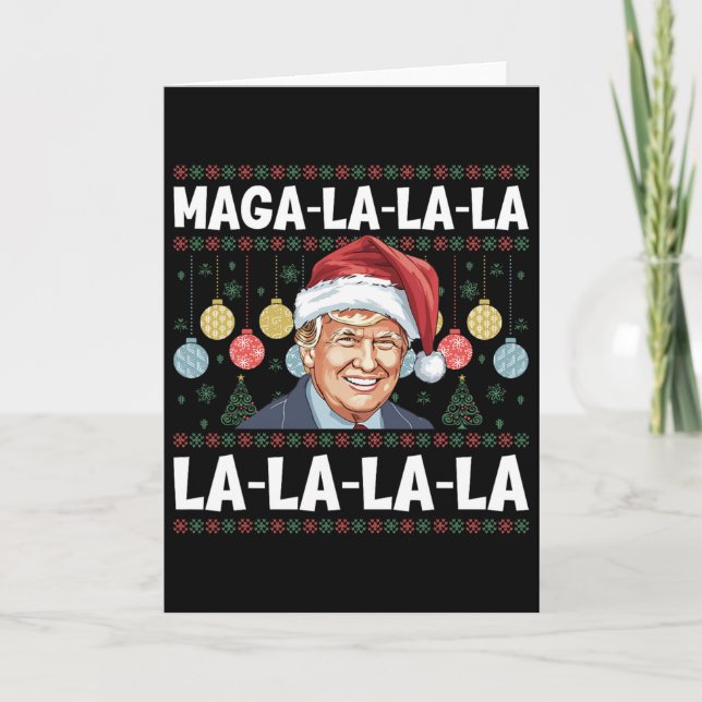 Carte Mega La La La Donald Trump Potus 47 Ugly Christmas (Devant)