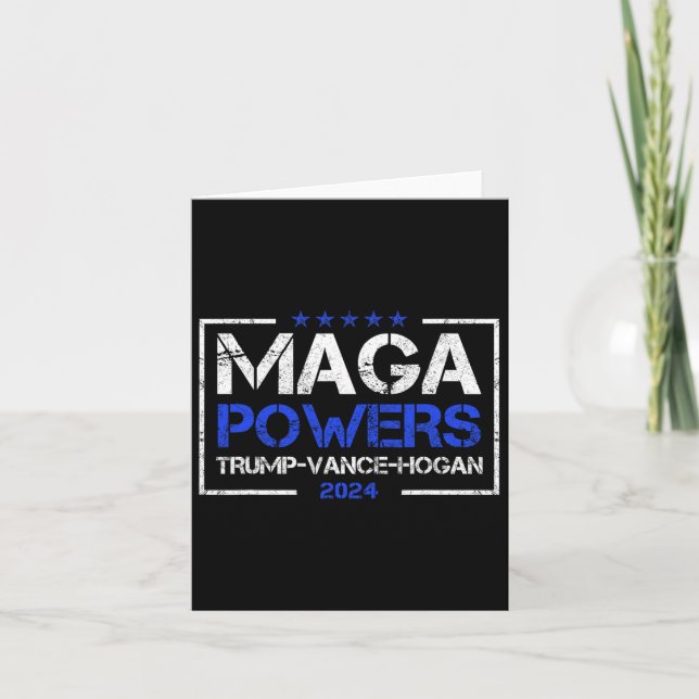 Carte Mega Powers Trump Vance Hogan 2024 Patriotic Funny (Devant)