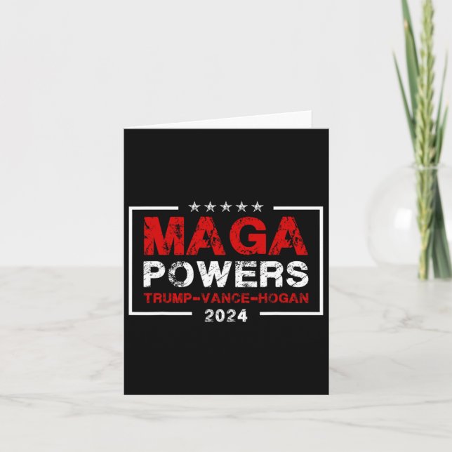 Carte Mega Powers Trump Vance Hogan 2024 Patriotic Funny (Devant)