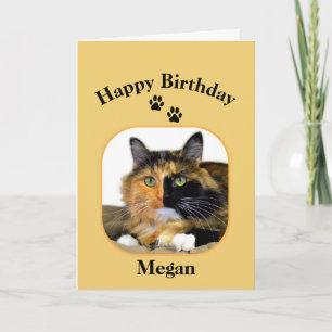 Carte Megan Calico Chat Joyeux Anniversaire