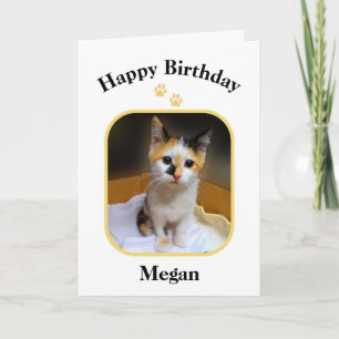 Carte Megan Calico Kitten Joyeux anniversaire