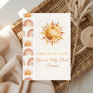 Carte Meilleur ami Boho Soleil & Arc-en-ciel Salutations