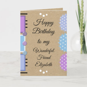 Carte Meilleur ami d'anniversaire rustique violet