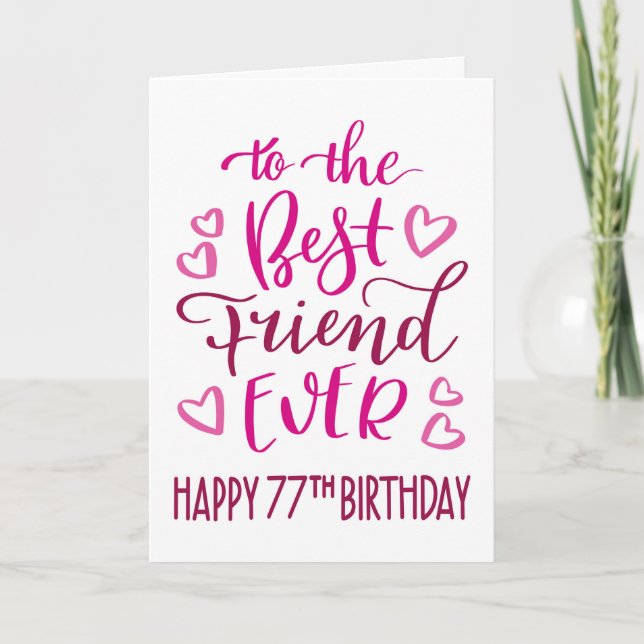 Carte Meilleur Ami de Tous les Temps 77e Anniversaire Ty (Devant)