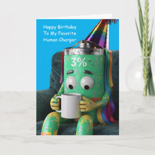 Carte Meilleur ami humour anniversaire batterie faible