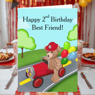 Carte Meilleur Ami Ours en Peluche Camion de Pompiers 2è