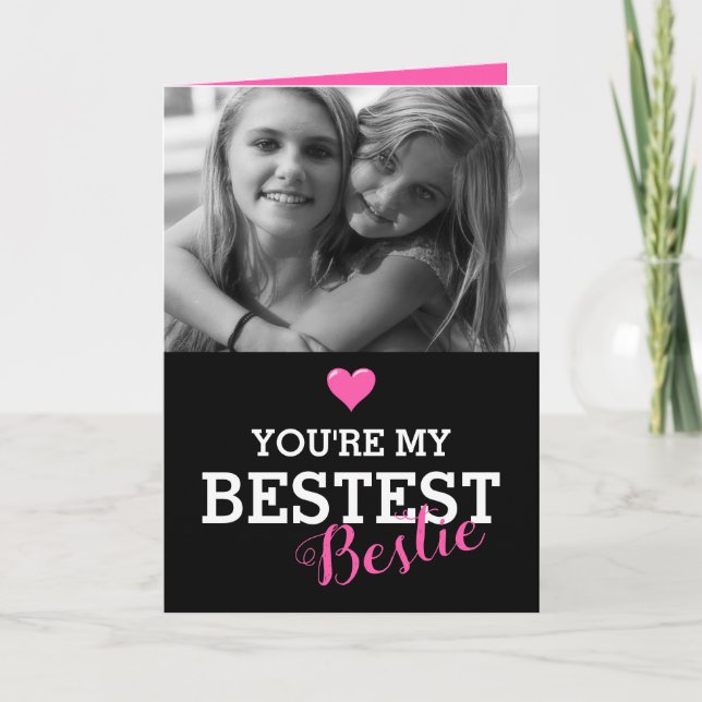 Carte Meilleur ami Photo personnalisée | Bestie (Devant)