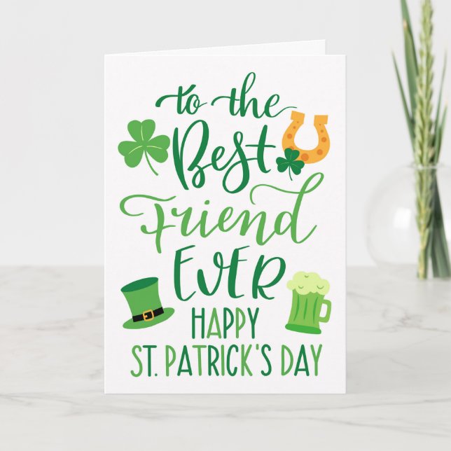 Carte Meilleur Ami Toujours St Patrick's Day Typographie (Devant)