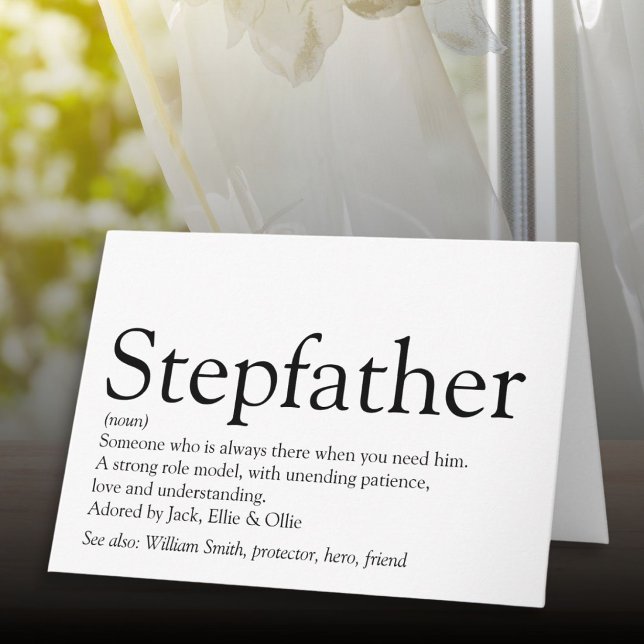Carte Meilleur beau-père du monde Définition (World's Best Ever Stepfather Stepdad Definition Card
)