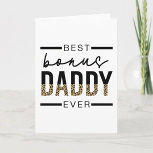 Carte Meilleur Bonus Daddy Jamais Leopard Typographie