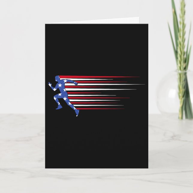 Carte Meilleur cadeau équipe athlétisme drapeau américai (Devant)