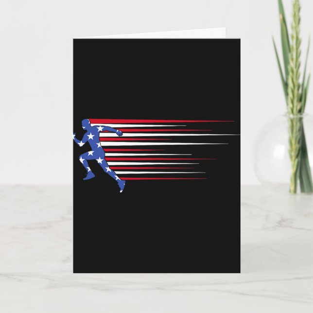 Carte Meilleur cadeau Usa Drapeau Américain Athlétisme É (Devant)