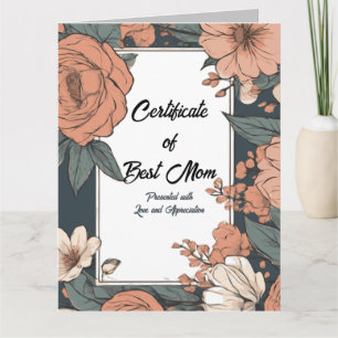 Carte Meilleur certificat de maman pour la fête des mère