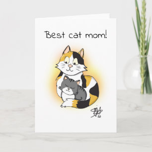 Carte Meilleur chat de dessin maman Appréciation