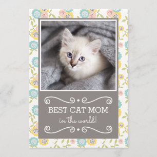Carte Meilleur chat Maman Photo Fête des mères