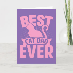 Carte Meilleur Chat Papa Jamais - Chat Silhouette