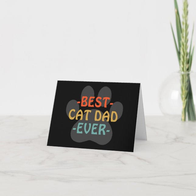 Carte Meilleur Chat Papa Toujours Salutation personnalis (Devant)