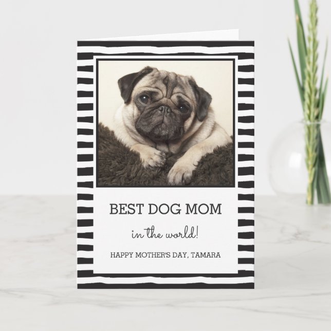 Carte Meilleur chien maman | Black | Photo Fête des mère (Devant)