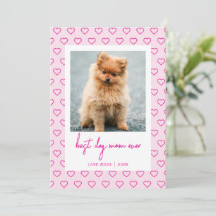 Carte Meilleur Chien Maman Jamais Coeurs mignons Photo F